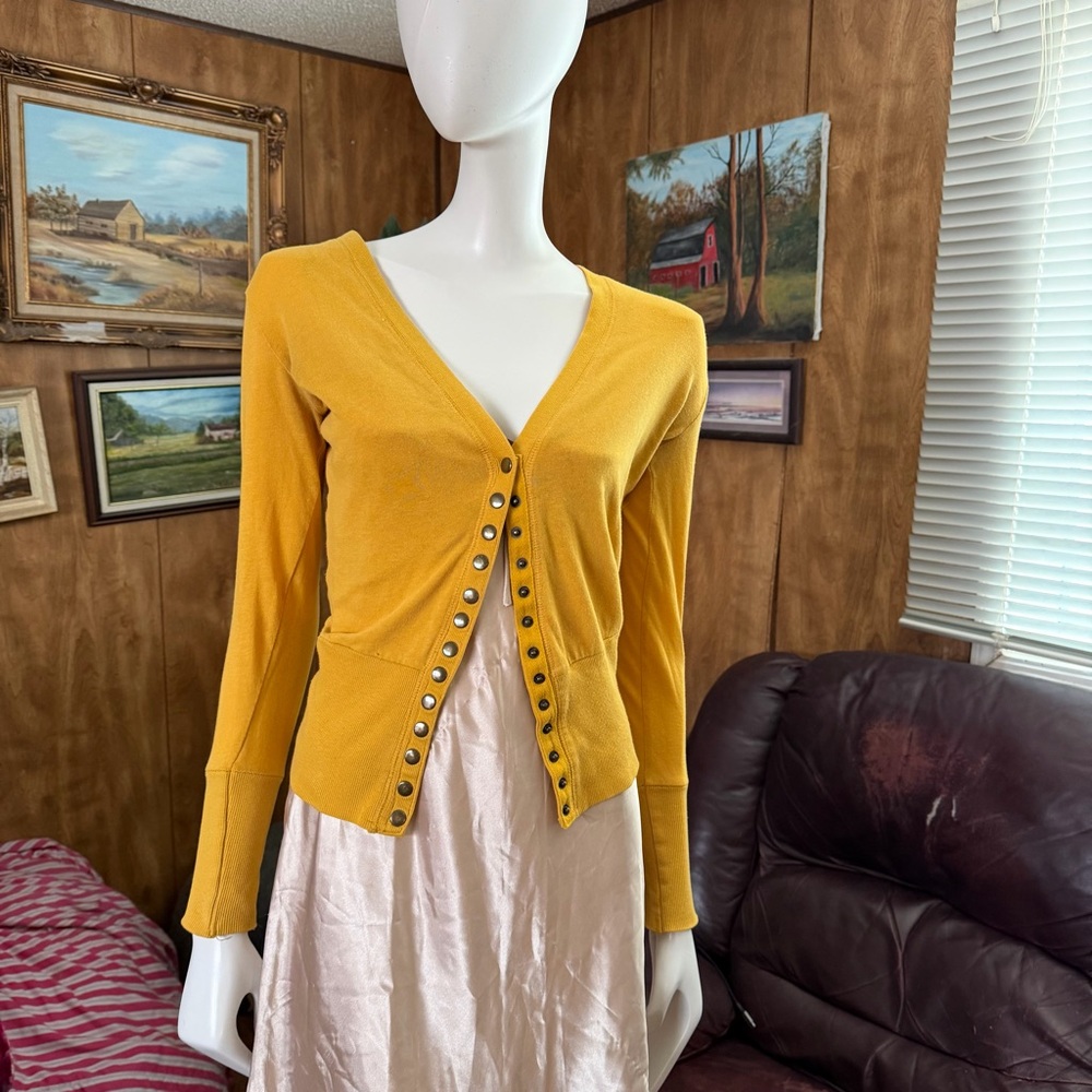 Yellow Button-Up Top